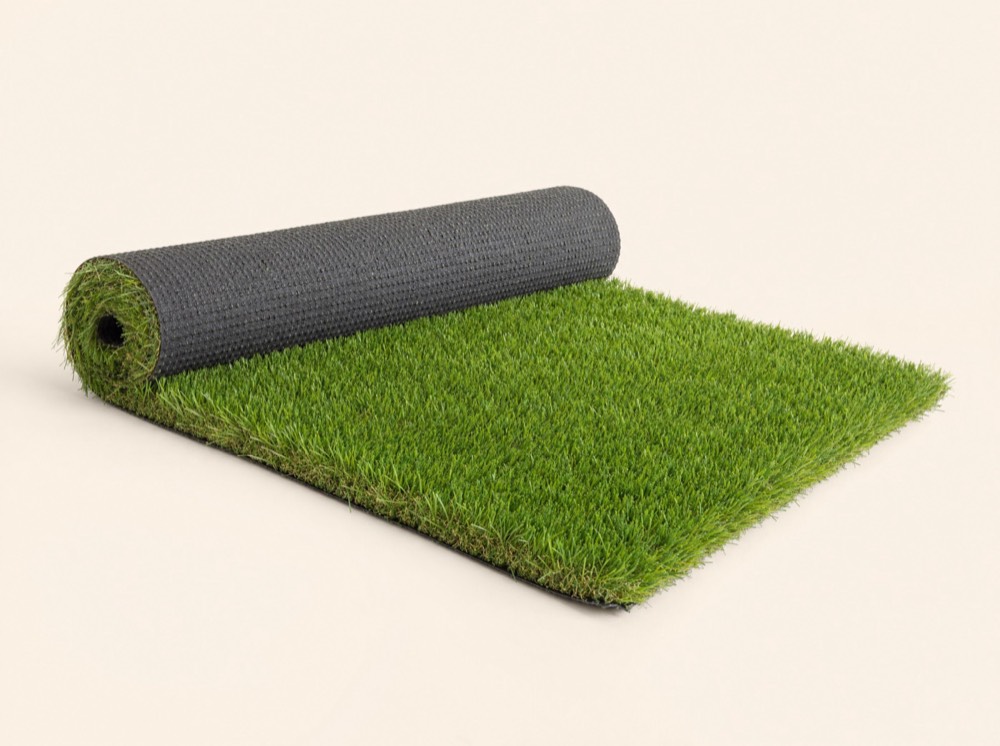 Roll of 30mm artificial grass, partly unrolled