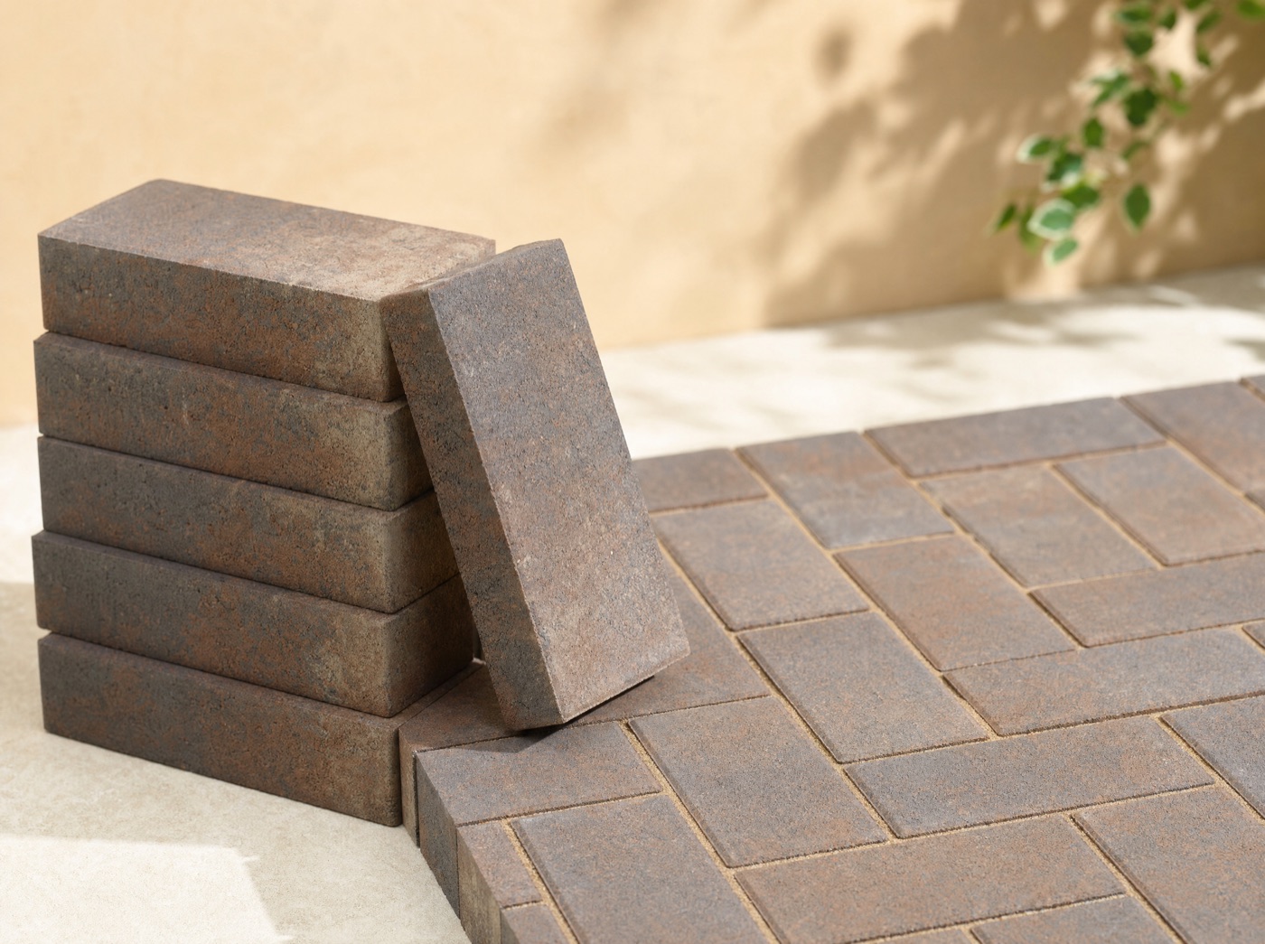Brindle block paving laid in herringbone